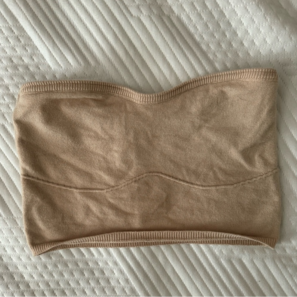 Cream Strapless Top
